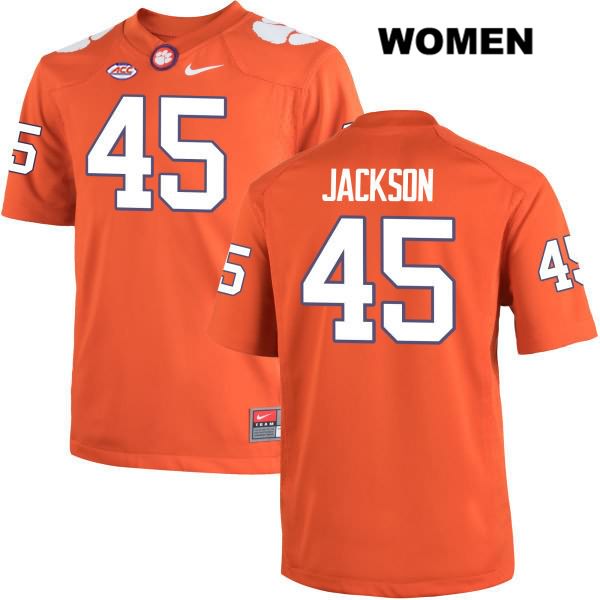 Women's Clemson Tigers #45 Josh Jackson Stitched Orange Authentic Nike NCAA College Football Jersey NPI2846NB